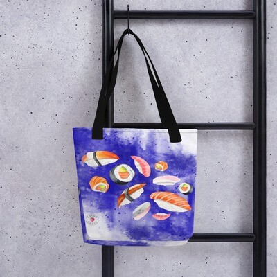 Sushi Time - Watercolor Sushi Illustrations - Tote bag