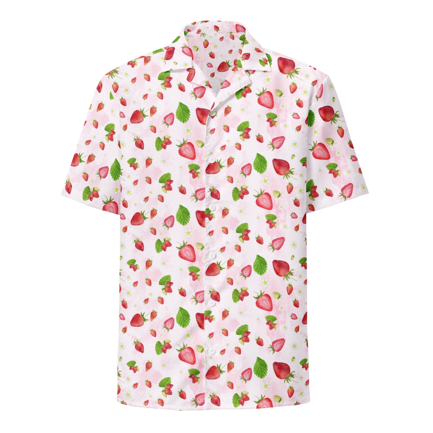Watercolor Strawberry Fields - Unisex button shirt