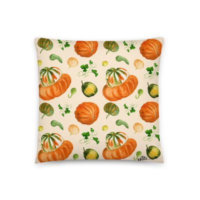 Hey Pumpkin! - Watercolor Pumpkins on a Basic Pillow