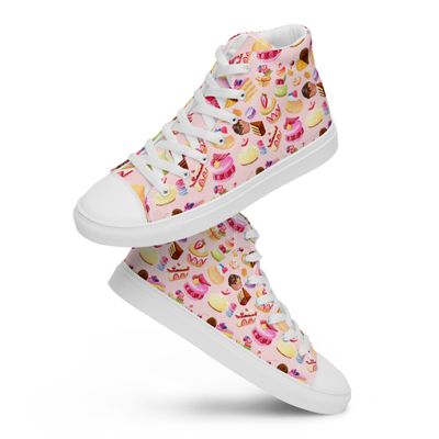 Watercolor Desserts and Pastry Dreams - Women’s high top canvas shoes
