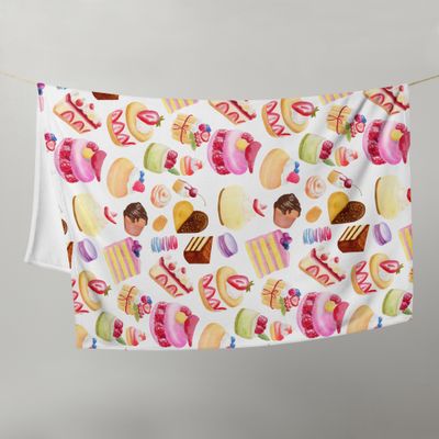 Watercolor Desserts Pastry Dreams - Throw Blanket