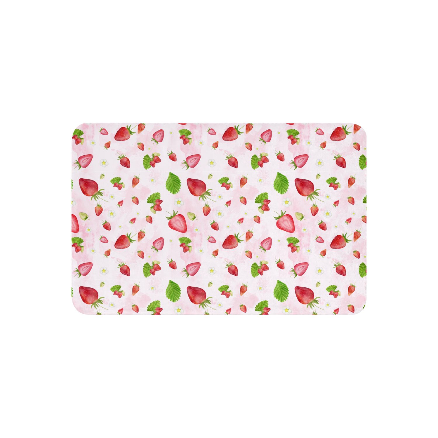 Watercolor Strawberry Pattern -  Sherpa blanket