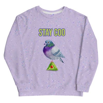 Watercolor Bird - Unisex Sweatshirt - Pigeon on a Paan - Stay Coo!
