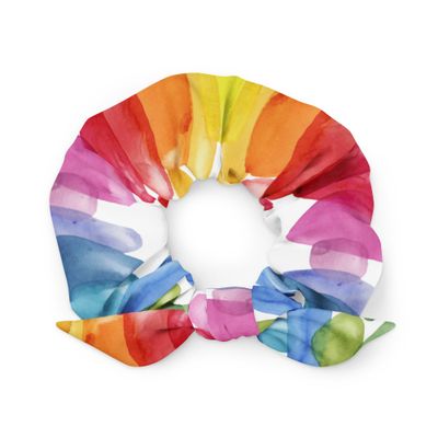 Watercolor Rainbow - Recycled Scrunchie