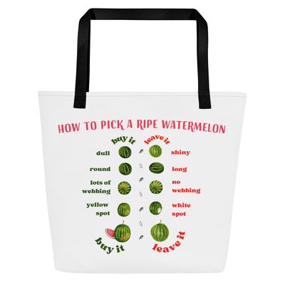 Pick Ripe Watermelon - All-Over Print Large Tote Bag