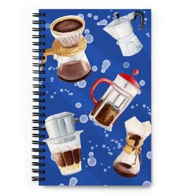 Watercolor Coffee Lover's Notebook - Spiral