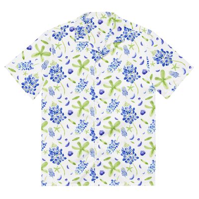 Watercolor Bluebonnet Unisex button shirt
