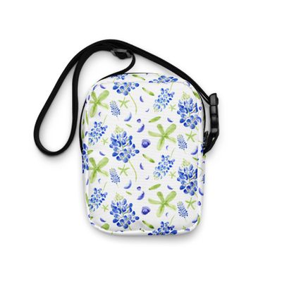 Watercolor Bluebonnet - Utility crossbody bag