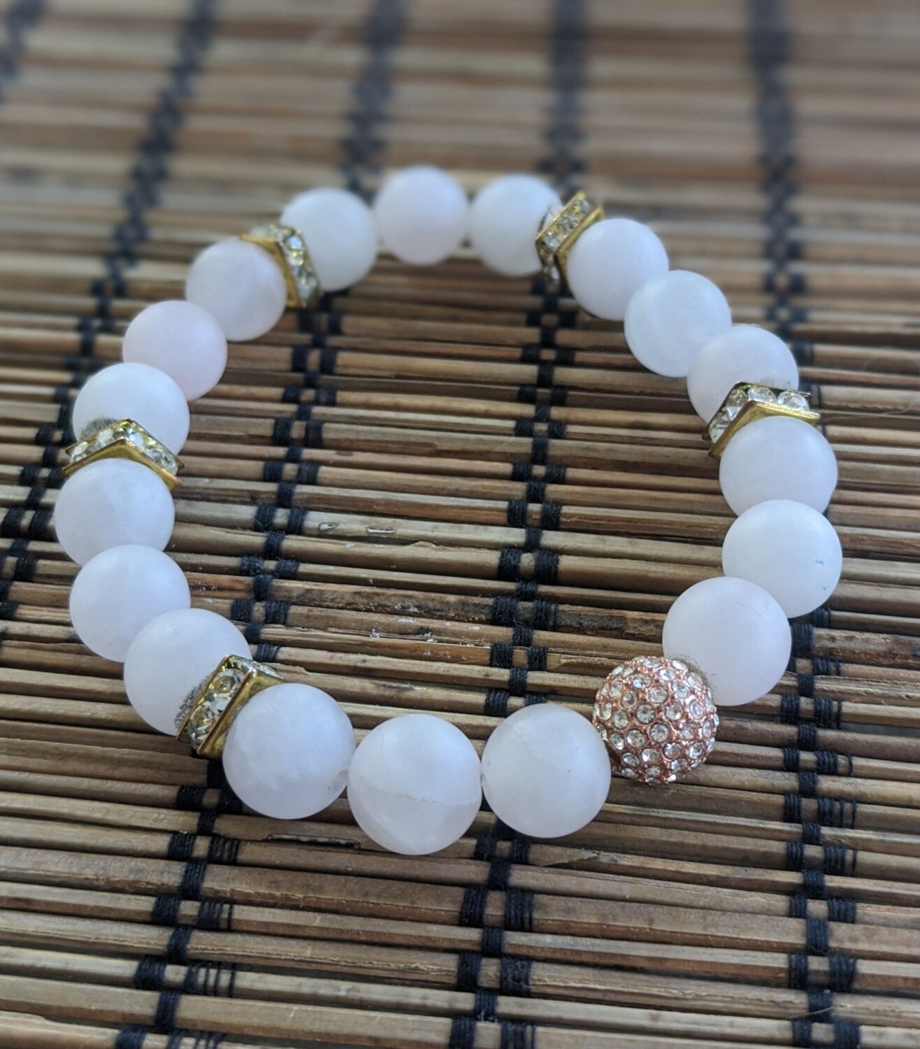 Matte Rose Pink Beaded Bracelet
