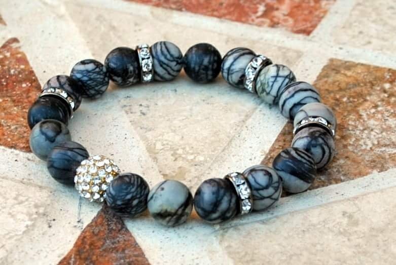 Picaso Bead braclet with Crystal Pave