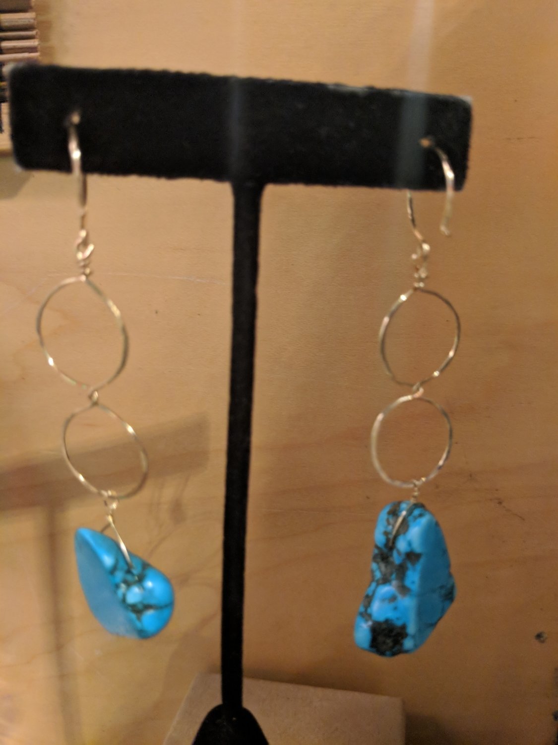 Turquise twisted Gold Filled Earrings