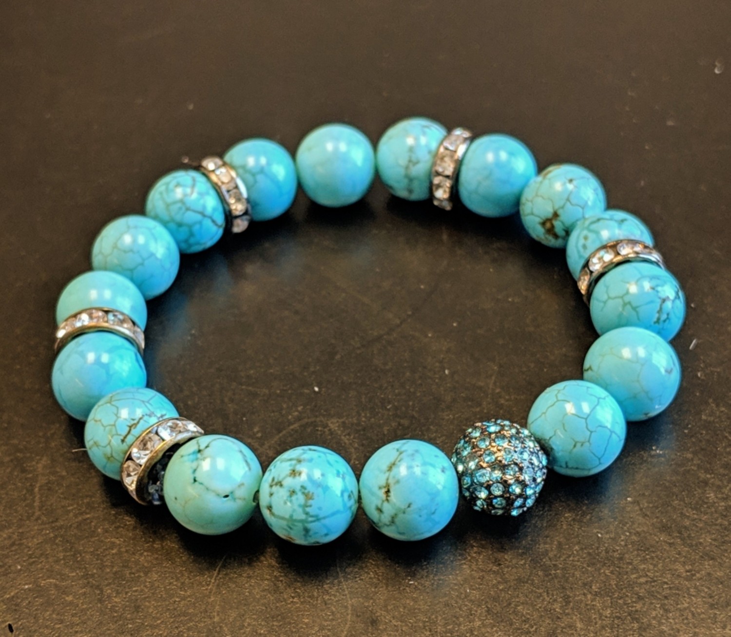 Turquoise &amp; Crystal Pave Bracelet