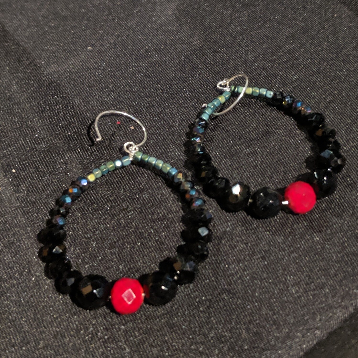 Black Hoops with Red