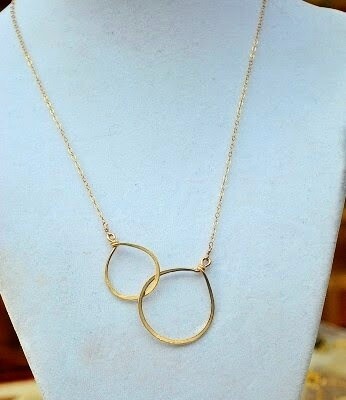 Two Hoop Gold Filled Necklace