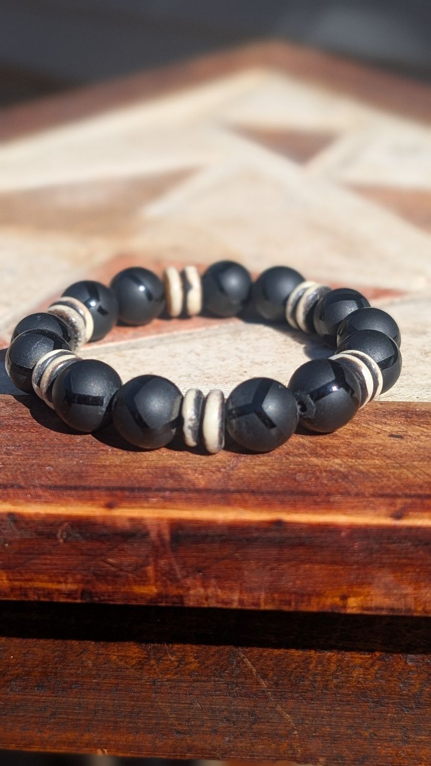 Black and Batik Bracelet