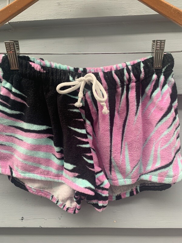 Pink Black Palm Shorts LS