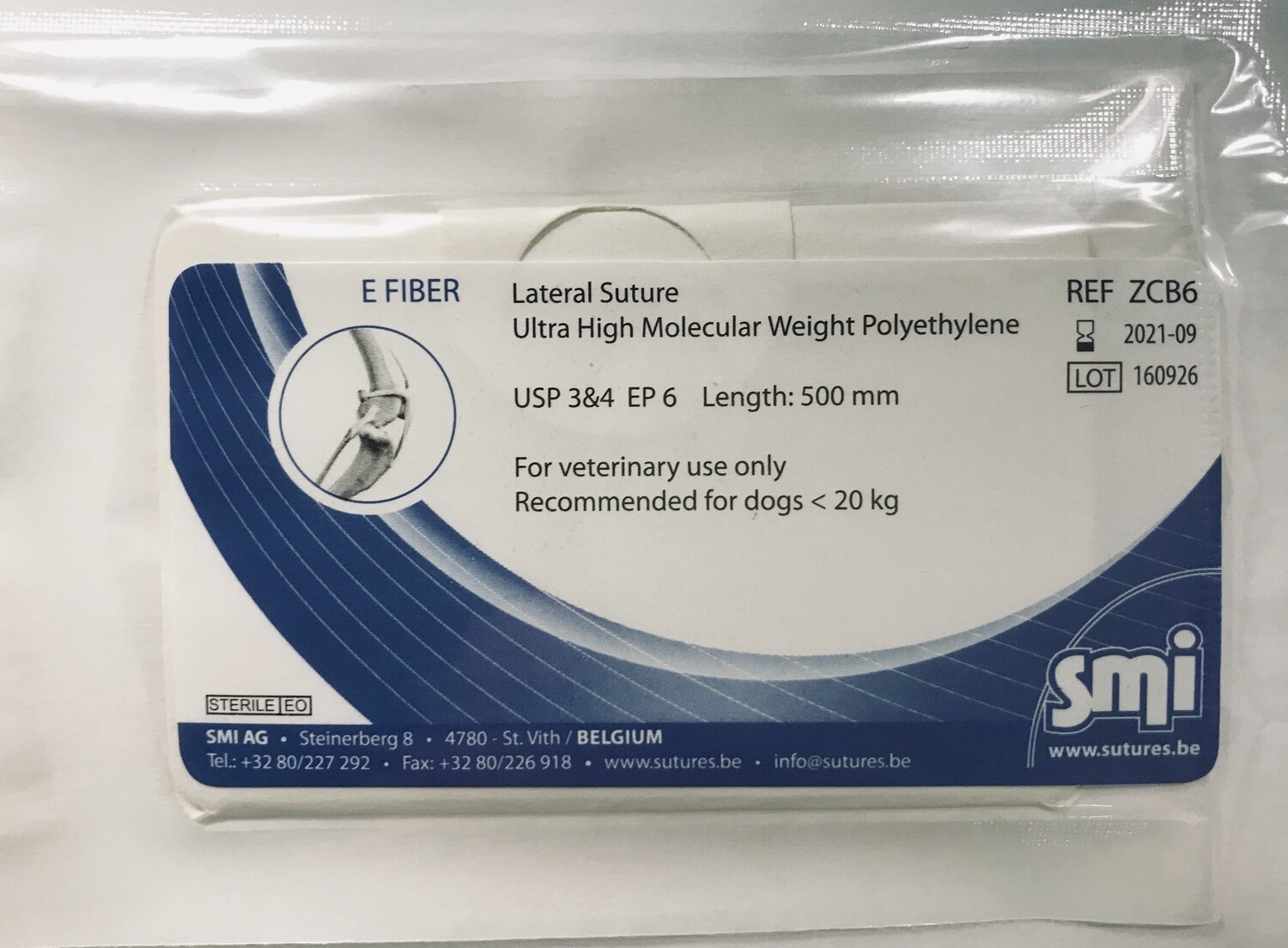 CCL E-FIBER SUTURES EP 6 USP 3&amp;4 500MM sterile pack of 1