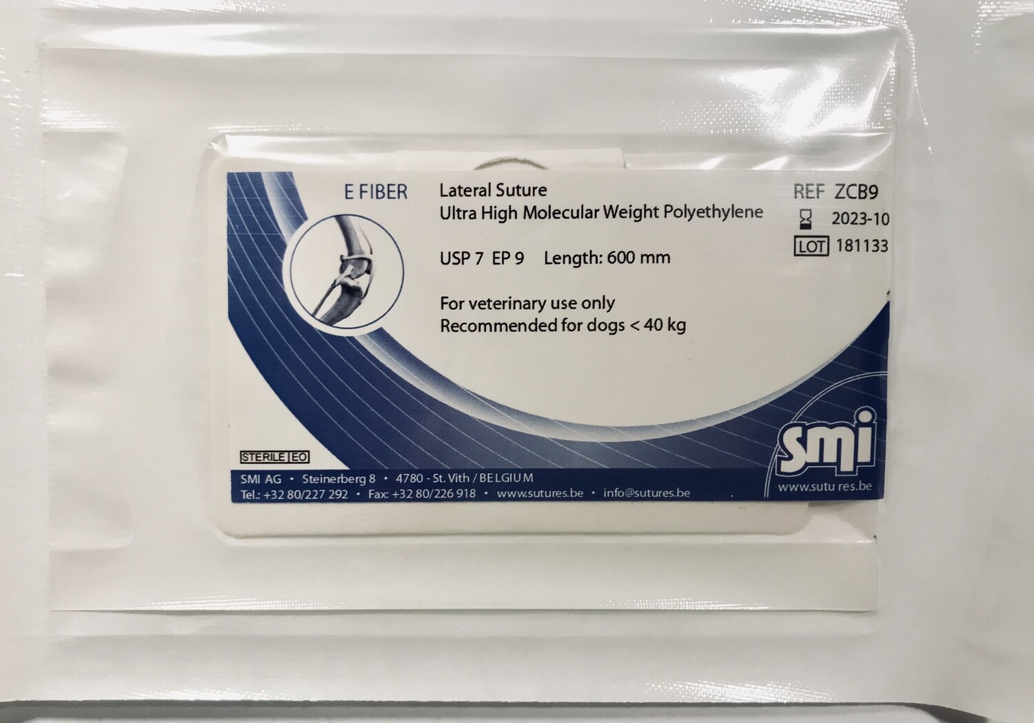 CCL E-FIBER SUTURES EP 9 USP 7 600MM sterile pack of 1