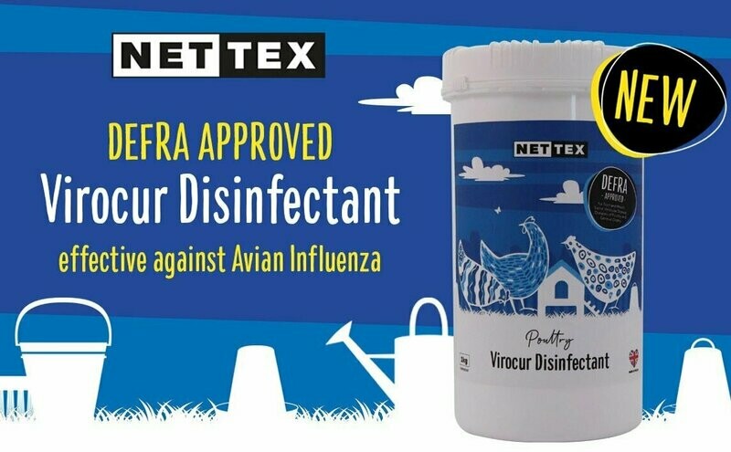 Nettex Poultry Virocur Disinfectant 1kg  (Defra approved - Avian Flu)