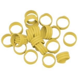 YELLOW 16MM SPIRAL LEG RING 20PK* YELLOW 16MM SPIRAL LEG RING 20PK*