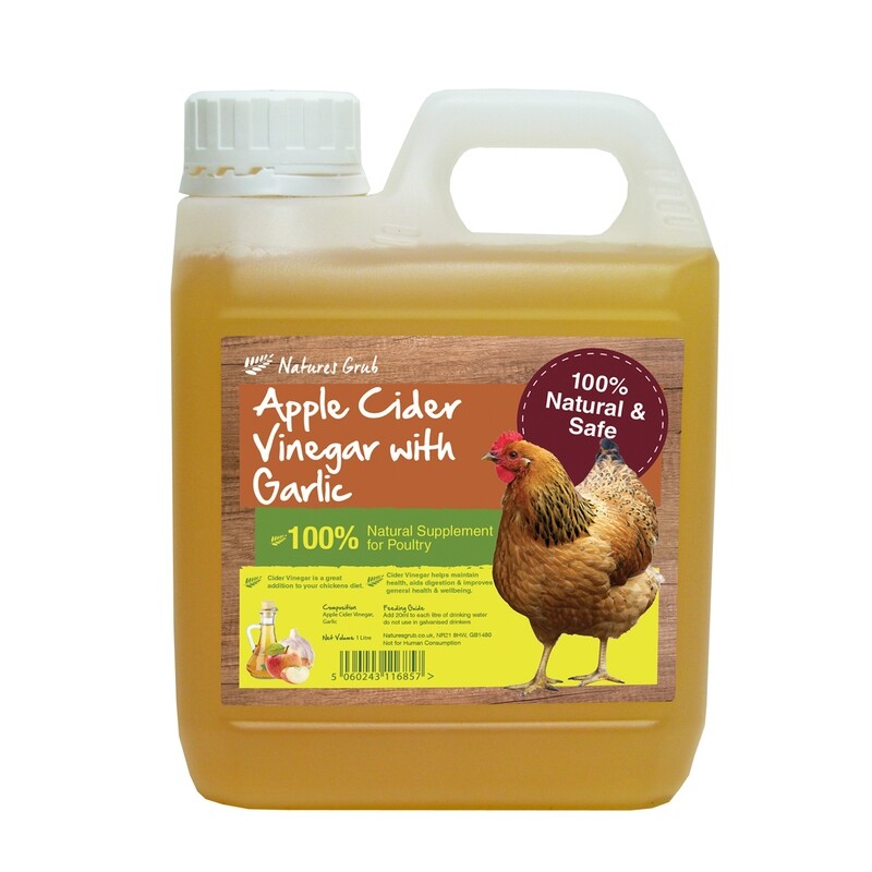 Natures Grub Apple Cider Vinegar with Garlic 1ltr Natures Grub Apple Cider Vinegar with Garlic 1ltr