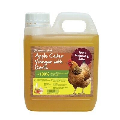 Natures Grub Apple Cider Vinegar with Garlic 1ltr