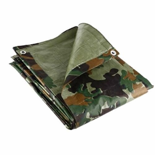 Camouflage Tarpaulin, 1.8m x 2.4m, Lightweight 80GSM Camouflage Tarpaulin, 1.8m x 2.4m, Lightweight 80GSM