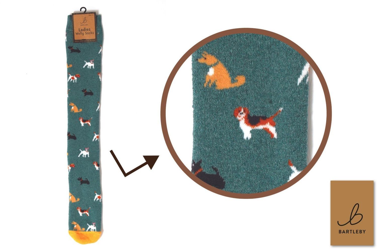 FUNKY WELLY SOCKS -   DOGGY DIVAS, SIZE 4-7