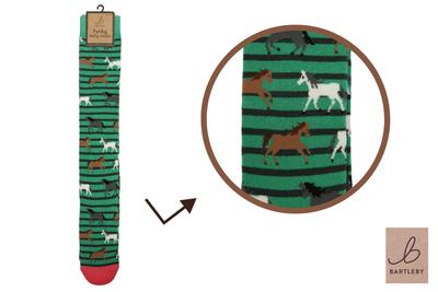 WELLY SOCKS -  GALLOPING HORSES, SIZE 4-7