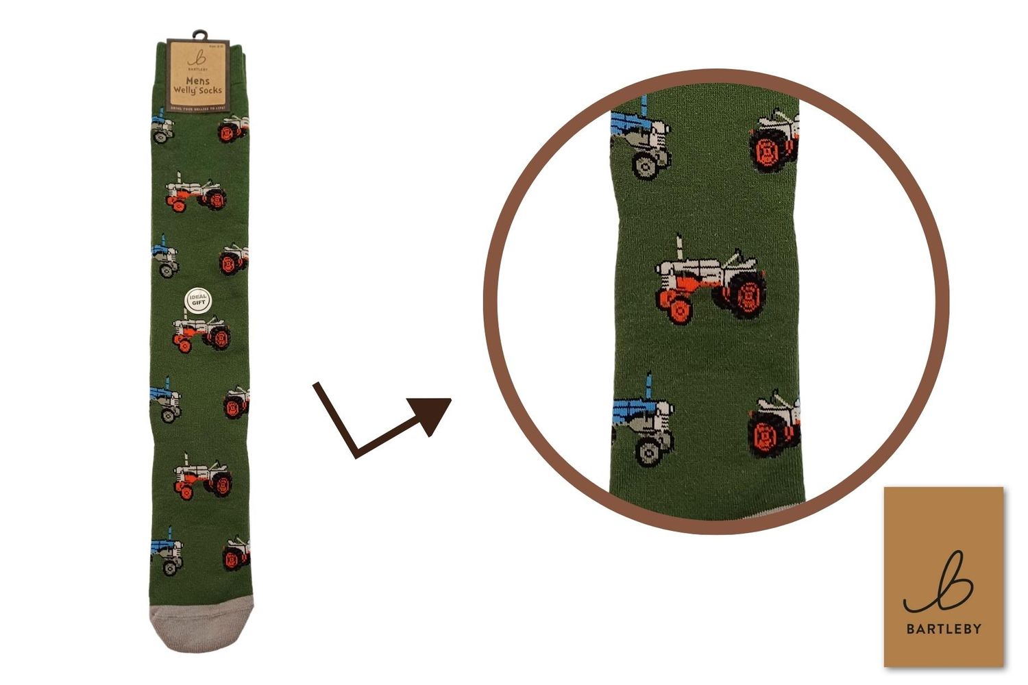 WELLY SOCKS -   RETRO TRACTOR, SIZE 6-11