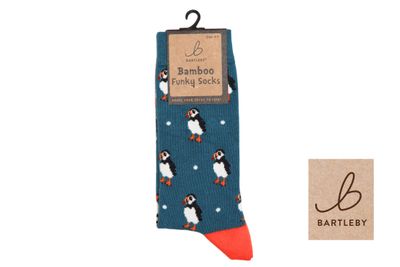 FUNKY BAMBOO SOCKS - PUFFY PUFFIN, SIZE 4-7 FUNKY BAMBOO SOCKS - PUFFY PUFFIN, SIZE 4-7