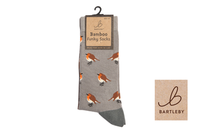 FUNKY BAMBOO SOCKS - GARDEN ROBIN, SIZE 4-7 FUNKY BAMBOO SOCKS - GARDEN ROBIN, SIZE 4-7