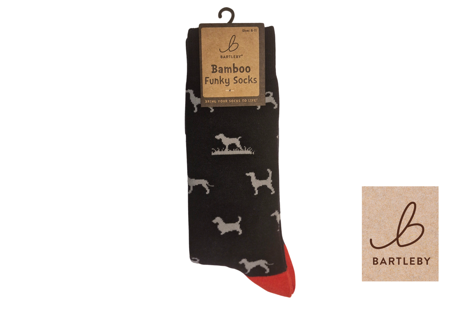 FUNKY BAMBOO SOCKS -  HUNTING DOGS , SIZE 6-11