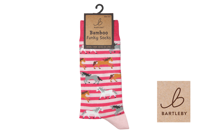 FUNKY BAMBOO SOCKS - GALLOPING HORSES, SIZE 6-11