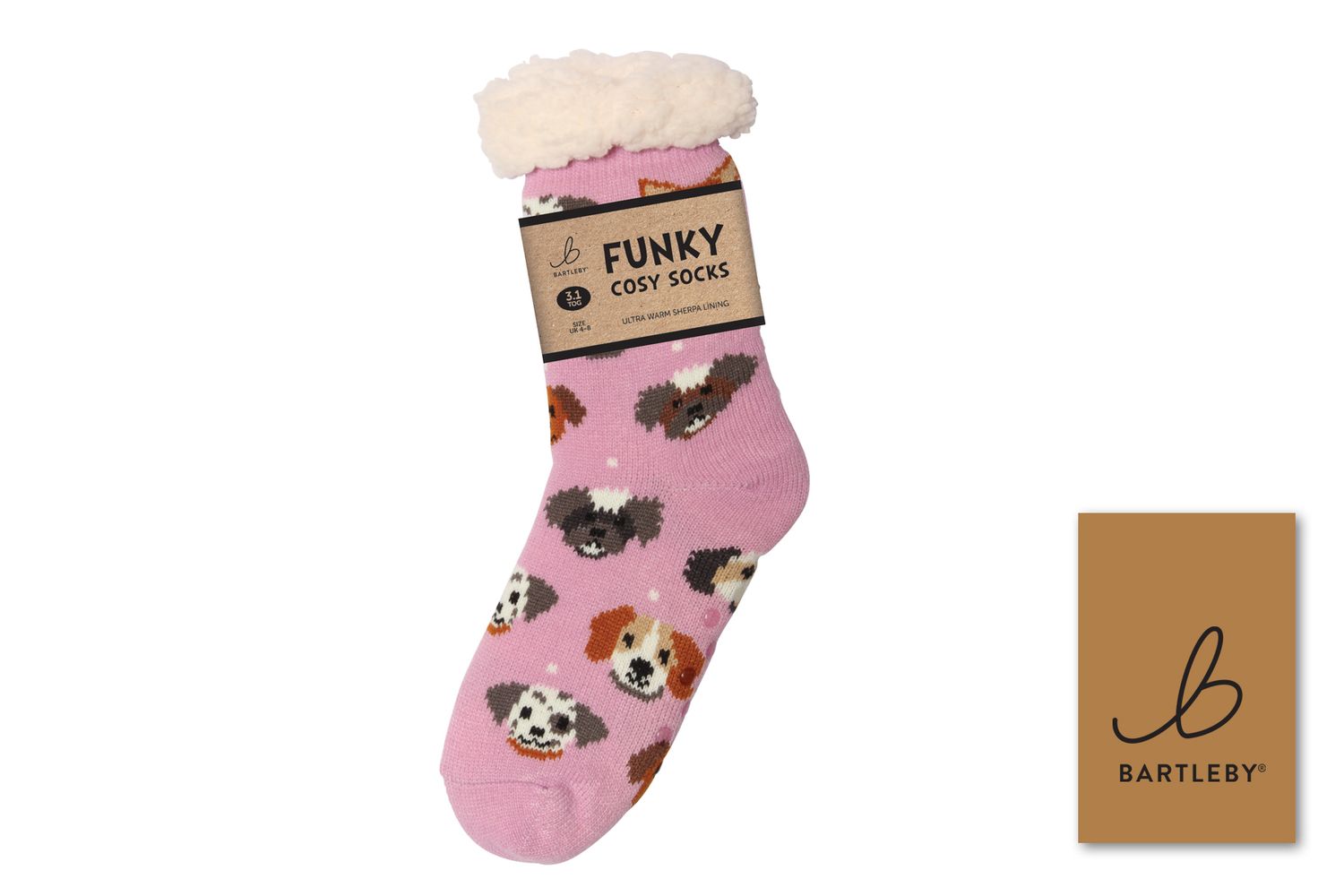 SHERPA SOCKS - PERFECT PUPPIES, SIZE 4-8