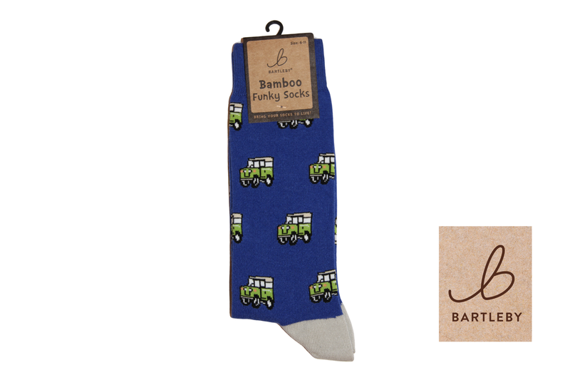 FUNKY BAMBOO SOCKS -  4 X 4 VEHICLE, SIZE 6-11