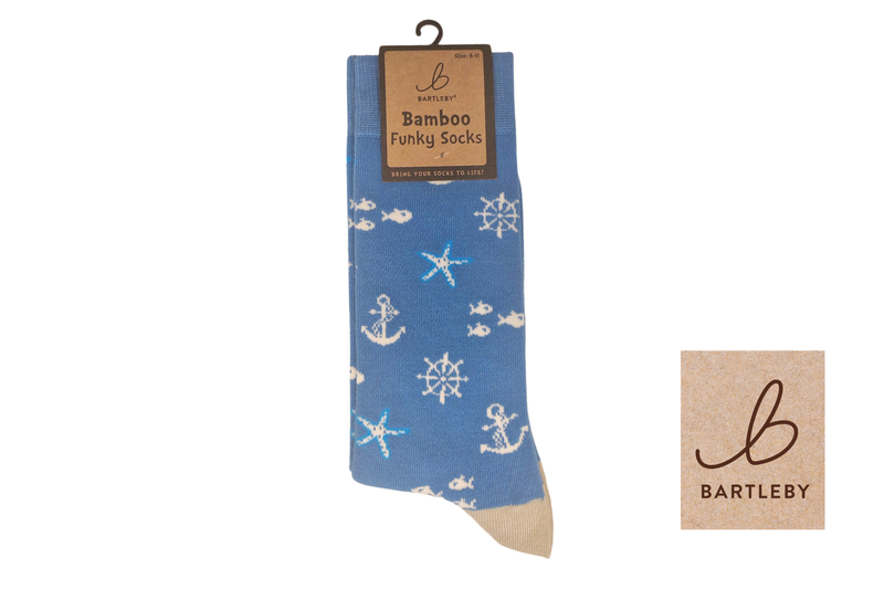 FUNKY BAMBOO SOCKS - NAUTICAL, SIZE 6-11