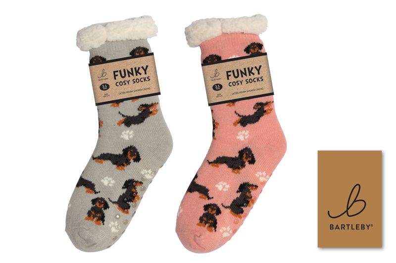 SHERPA SOCKS -  SAUSAGE DOGGIE, SIZE 4-8