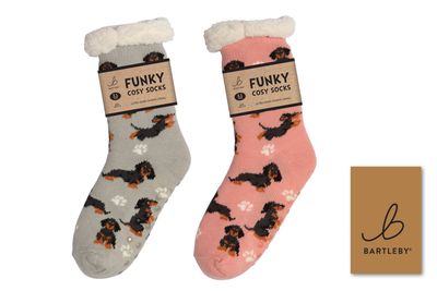 SHERPA SOCKS - SAUSAGE DOGGIE, SIZE 4-8 SHERPA SOCKS - SAUSAGE DOGGIE, SIZE 4-8