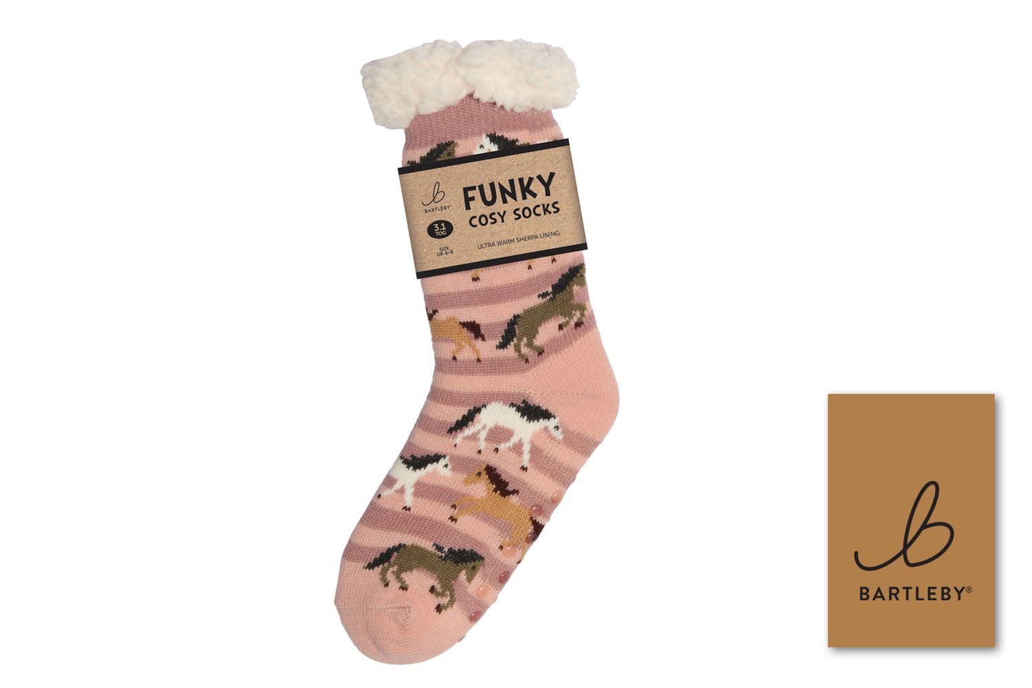 SHERPA SOCKS -  GALLOPING HORSES, SIZE 4-8