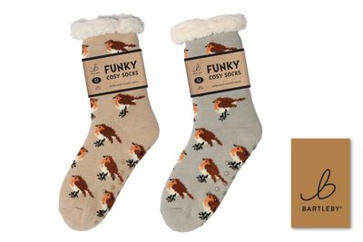 SHERPA SOCKS - GARDEN ROBIN, SIZE 4-8 SHERPA SOCKS - GARDEN ROBIN, SIZE 4-8
