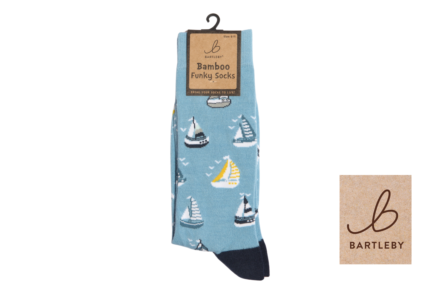 FUNKY BAMBOO SOCKS -YACHTS, SIZE 6-11