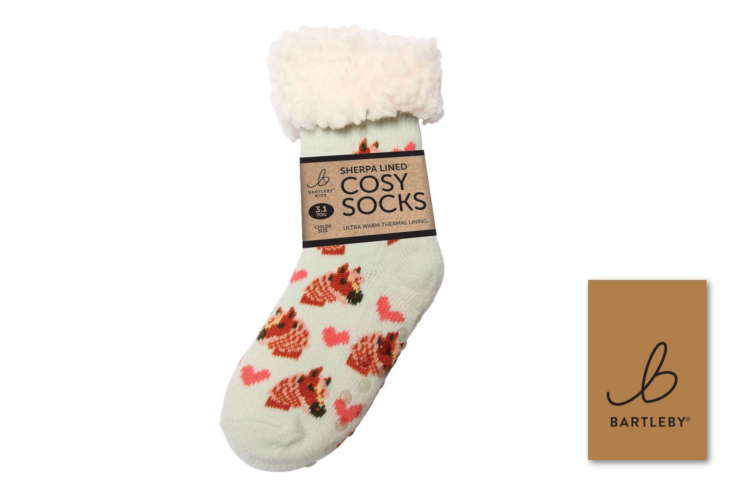 CHILDS SHERPA SOCKS - HORSE LOVE