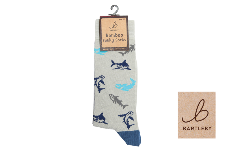 FUNKY BAMBOO SOCKS - SHARK, SIZE 6-11