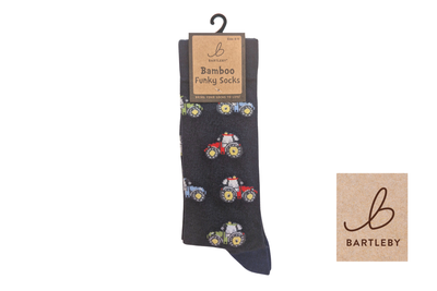 FUNKY BAMBOO SOCKS - MODERN TRACTOR, SIZE 6-11