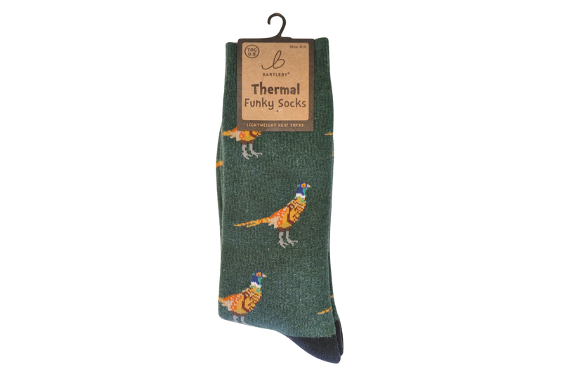 FUNKY THERMAL SOCKS -  PHEASANT, SIZE 6-11