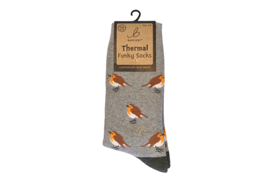 FUNKY THERMAL SOCKS - GARDEN ROBIN, SIZE 4-8 FUNKY THERMAL SOCKS - GARDEN ROBIN, SIZE 4-8