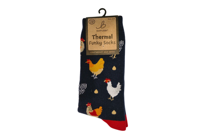 FUNKY THERMAL SOCKS - CHICKENS, SIZE 4-8 FUNKY THERMAL SOCKS - CHICKENS, SIZE 4-8