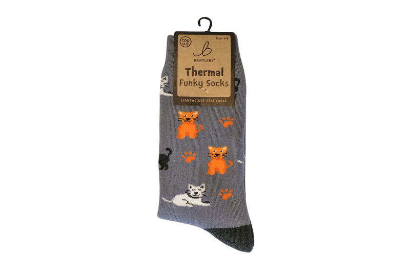 FUNKY THERMAL SOCKS - PLAYFUL CATS , SIZE 4-8