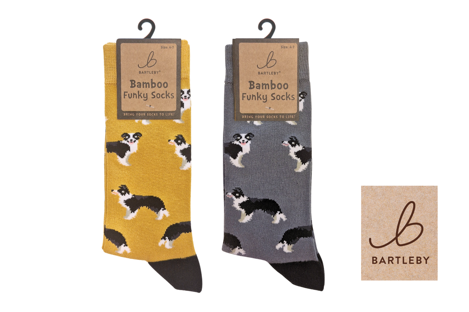 FUNKY BAMBOO SOCKS -SHEEP DOG, ASSORTED , SIZE 4-7